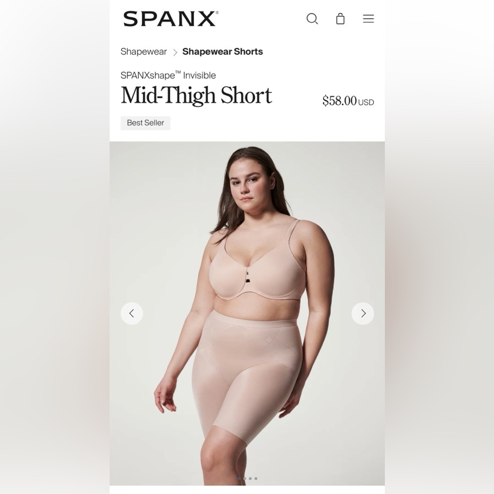 SPANX Shapewear Mid-Thigh Short - Beige
